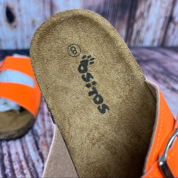 Ositos Bright Neon Orange Buckle Slide Sandals NIB Size 8 - Picture 9 of 13